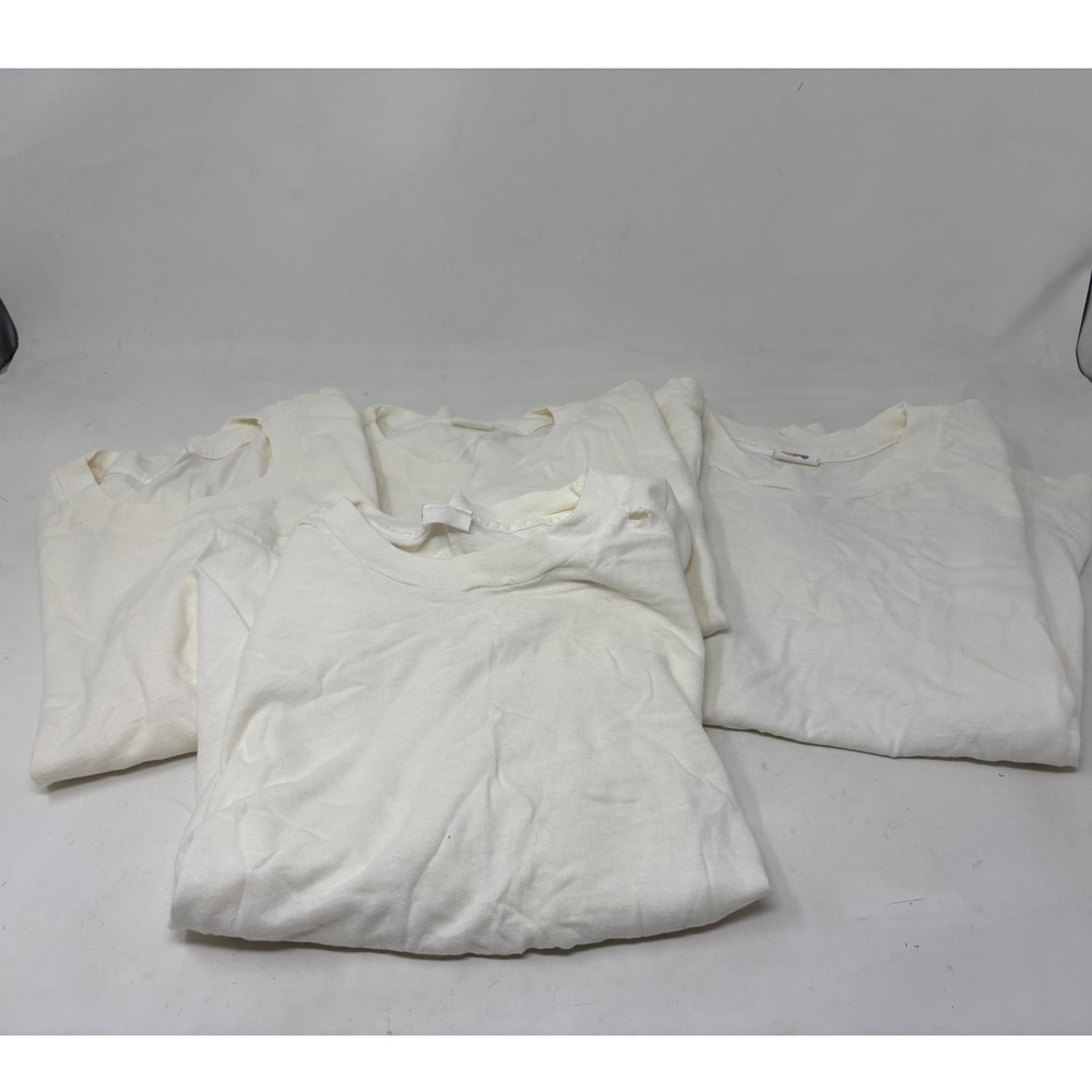 Vintage Fruit of the Loom White T-Shirt Bundle 4pk Kids Large 10-12 Cotton 90s